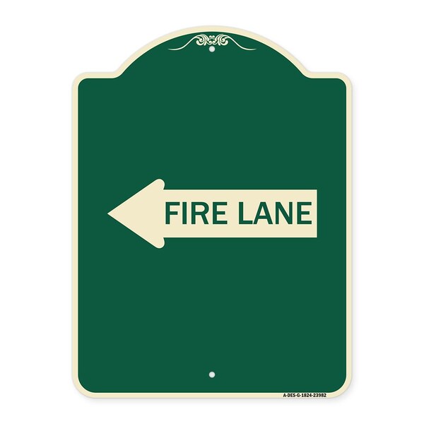 Signmission Fire Lane Left Arrow Heavy-Gauge Aluminum Architectural Sign, 24" x 18", G-1824-23982 A-DES-G-1824-23982 - main
